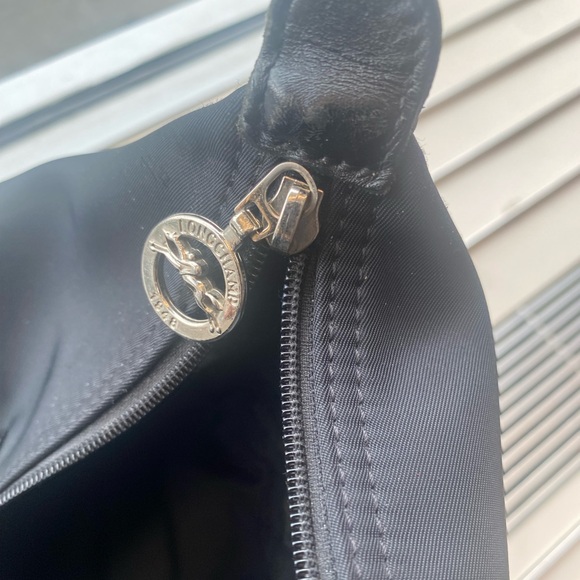 LONGCHAMP Frm FRANCE RARE BLACK NYLON LEATHER TOTE Handbag w LOCK OPTION GORG - Picture 6 of 14